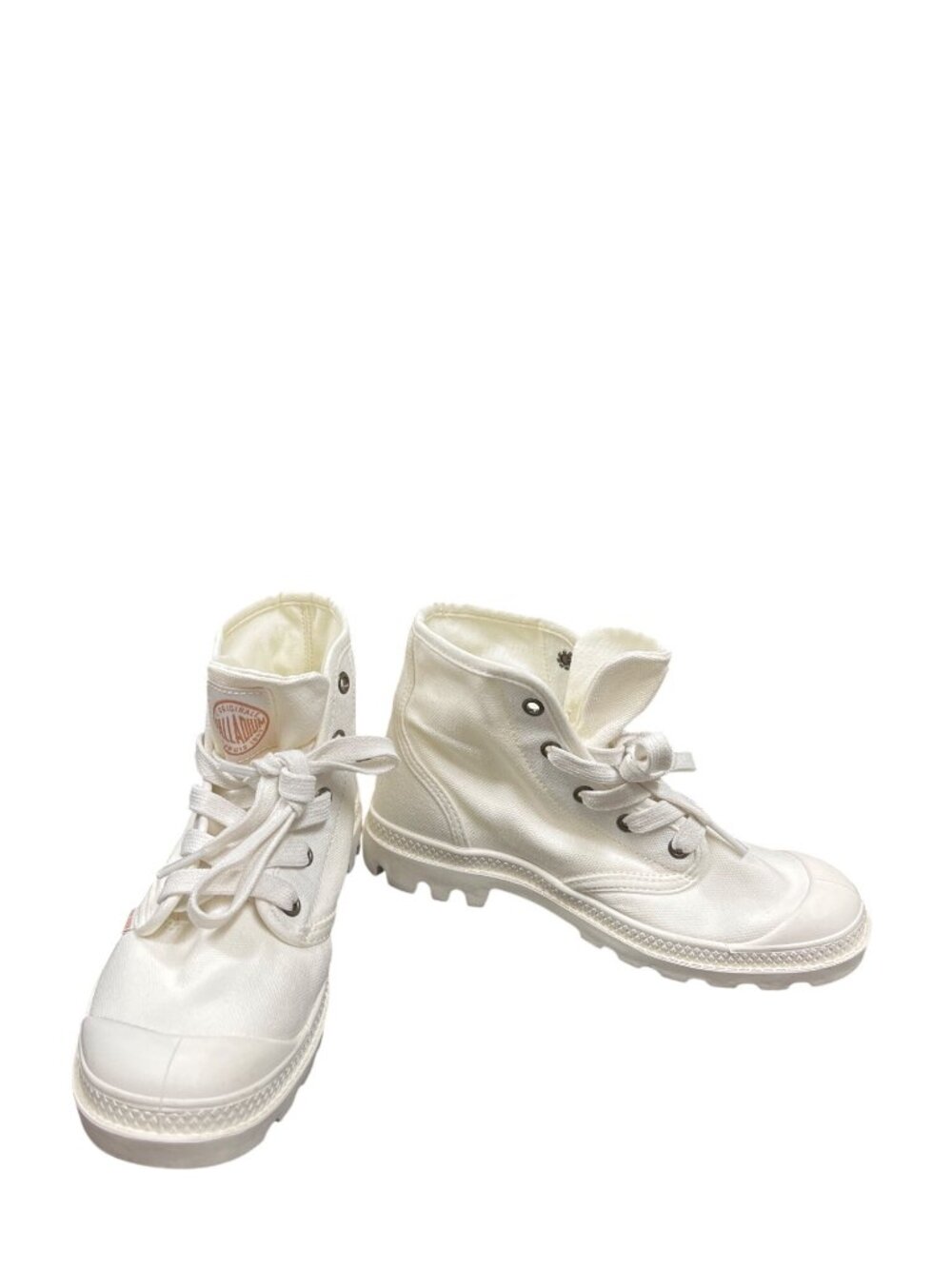 Palladium wms white hight top chuncky canvas fabric sneakers sz 4 SKU 10-306